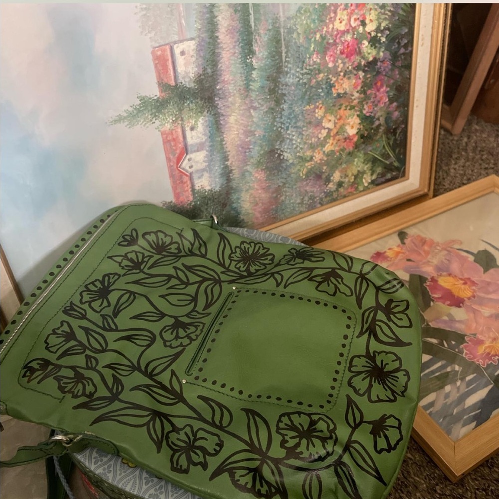 CUSTOM Green Floral Handbag